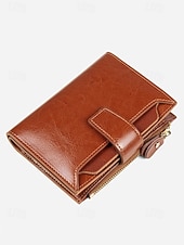 Недорогие Кошельки-Женский кошелек из натуральной кожи с защитой от RFID, вместительный, на молнии, для нескольких карт, классический стиль, разноцветный, идеально подходит для повседневного использования, путешествий, покупок и в качестве подарка.