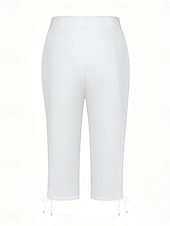 Χαμηλού Κόστους Απλό κολάν-Γυναικεία Κάπρι παντελόνια κινέζικα Κολάν Κομψό στυλ street Καθημερινό Μήκος μοσχάρι Μεσαία Μέση Σκέτο Κορδόνι Τσέπη Άνετα Άνεση Ελαστικό Καθημερινά ΕΞΩΤΕΡΙΚΟΥ ΧΩΡΟΥ Διακοπές