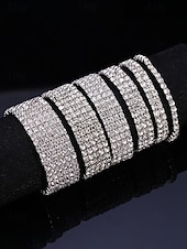 levne Svatba ACC-Dámský náramek na kotník s křišťálovými kamínky, materiál slitina s možností výběru šířky, elegantní třpytivý styl pro svatby, večírky, večerní akce a formální příležitosti