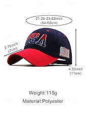  כובע בייסבול רקום לגברים של ארה"ב, רב צבעים, מתכוונן, מושלם לחגיגות 250 שנה ויום העצמאות של ארה"ב, עיצוב פטריוטי עם דגל ארה"ב