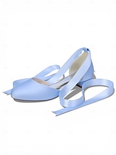 baratos Dama de honra-Sapatilhas femininas multicoloridas de cetim com amarração no tornozelo, elegantes sapatos de bico fino para damas de honra em casamentos ao ar livre no gramado.