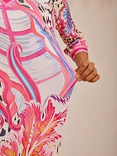 voordelige Boho-jurken-Blush&amp;Beast abstracte roze paisley stretchjurk