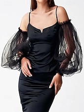 baratos Casamento ACC-Luvas femininas de tule com mangas bufantes – nas cores preto e branco, em tecido de malha macio e elegante, perfeitas para casamentos, festas e eventos noturnos.
