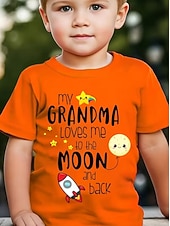 Недорогие Мальчиковый 3D Забавный Юмор-Мальчики 3D Графика Буквы ракета Футболка С короткими рукавами 3D печать Лето Весна Спорт Мода Уличный стиль Дети 4-12 лет Вырез под горло Повседневные на открытом воздухе Стандартный