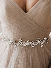 preiswerte Hochzeit ACC-Brauthaarschmuck, gold-weißer Haarreif aus Polyester mit Strass- und Perlenverzierungen, elegante Brauthaaraccessoires