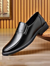 economico Mocassini-scarpe eleganti slip-on nere da uomo, scarpe formali classiche per matrimoni, eventi aziendali e semi-formali, calzature comode ed eleganti per uomo