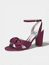 economico Invitato al matrimonio-sandali da donna con tacco a blocco e fiocco giallo, eleganti scarpe eleganti con punta aperta per gli invitati alle cerimonie all'aperto