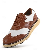 voordelige Heren Golf Schoenen-Rode en witte golfschoenen voor heren, ademend bovenwerk met gripvaste buitenzool, lichtgewicht en comfortabel, ideaal voor golfers en buitensporters.