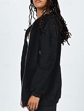 Недорогие Толстовки и Кофты-Женская объемная толстовка на молнии с длинными рукавами, повседневная толстовка с капюшоном и карманами для повседневной носки, несколько цветов.