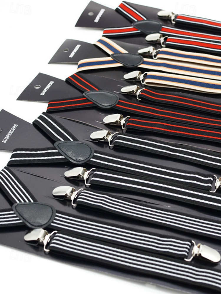 Недорогие Свадьба ACC-Регулируемые эластичные подтяжки для брюк, эластичные полиэстеровые Y-образные подтяжки, различные цвета, классический формальный стиль, идеально подходят для свадеб, Дня святого Валентина, вечеринок и повседневной носки.