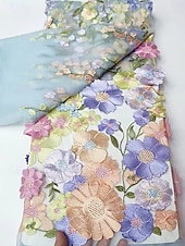 Недорогие Коктейльные платья-А-силуэт Ниже колена коктейльные платья Элегантный стиль Стиль знаменитостей Асимметричный крой Рукав до локтя С открытыми плечами Вечеринка в саду Свадьба Кружева с Вышивка Аппликации