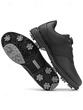 baratos Sapatos de Golfe Masculinos-Sapatos de golfe masculinos brancos, construção leve e respirável, sola com aderência estável, estilo esportivo e elegante para campos de golfe e atividades ao ar livre.