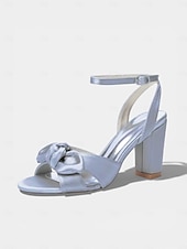 economico Invitato al matrimonio-sandali da donna con tacco a blocco e fiocco giallo, eleganti scarpe eleganti con punta aperta per gli invitati alle cerimonie all'aperto