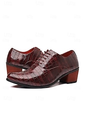 abordables Chaussures Oxford-Chaussures habillées pour hommes en similicuir bordeaux à motif croco – chaussures élégantes et formelles pour les mariages, les témoins et les occasions spéciales.