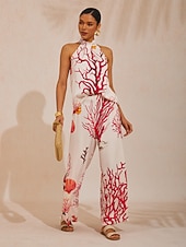 economico Abiti da donna con camicetta-top in raso setoso color corallo Riviera
