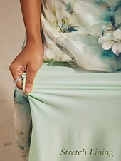 ieftine rochie florală-Pentru femei Rochie Maxi Rochii din Șifon Vacanță Zilnic Vacanță Invitat la nunta Floral Fără manșon Glugă Gât Trifoi