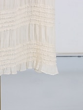 economico Piccole vestiti bianchi-Linea ad A Lunghezza al pavimento Abito Bianco Abiti per invitati a matrimoni Elegante Senza Maniche All'americana Festa in giardino Matrimonio con Arricciato