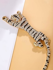 halpa Häät ACC-Miesten metalliseoksesta valmistettu tiikeririntaneula, kulta- ja hopeanvärisiä vaihtoehtoja, kristallikoristeinen, tyylikäs asuste häihin ja illallisjuhliin