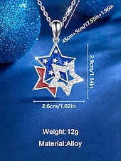  Az Egyesült Államok 250. évfordulós női hazafias csillag ékszerszett ötvözet nyaklánc és fülbevalók piros-fehér-kék kristály mintával felvonulások és ünnepi rendezvények