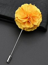 preiswerte Hochzeit ACC-Anstecknadel aus Polyester mit Blumenmuster für Herren, mehrfarbige Stoffblume, eleganter minimalistischer Stil für Trauzeugen, Hochzeiten, formelle Abendessen, Bankette und Abendveranstaltungen