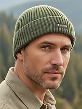preiswerte Herrenhüte-Strickmütze für Herren, weiche, gerippte Wintermütze in verschiedenen Farben, lässiger Outdoor-Stil, warme und bequeme Kopfbedeckung für Herren, ideal für Outdoor-Aktivitäten und den Alltag.