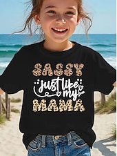 preiswerte Mädchens 3D verspielter Humor-Mädchen 3D Grafik Buchstabe T-Shirt Kurzarm 3D-Druck Sommer Frühling Sport Mode Streetwear Kinder 4-12 Jahre Rundhalsausschnitt Lässig Täglich Outdoor Normale Passform