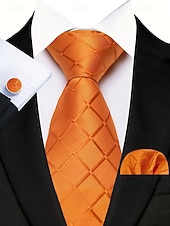 Недорогие Свадьба ACC-Набор мужских галстуков, нагрудных платков и запонок, полиэстер, разноцветные, для торжественных случаев, жениха, свадьбы, Дня святого Валентина, деловых мероприятий.