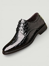 tanie Buty derby-męskie zielone buty typu oxford ze sztucznej skóry z nadrukiem krokodyla – lśniący styl sznurowany dla stylowych panów, na przyjęcia koktajlowe i luksusowe spotkania