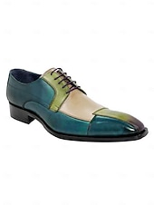 preiswerte Derby Schuhe-Oxford-Schuhe aus Kunstleder mit Farbverlauf für Herren – handbemaltes Design, formelle Abendschuhe zum Schnüren, perfekt für besondere Anlässe