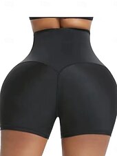 cheap Control Panties-Women's Shapewear Fashion Sweet Pure Color Patchwork Shorts Vacation Street Going out Blue Silver Spring Fall Tailored Fit