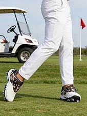 ieftine Încălțăminte de golf pentru bărbați-Adidași de golf pentru bărbați, albi și verzi, cu talpă cu crampoane, confortabili și rezistenți, perfecți pentru terenuri de golf și ieșiri active