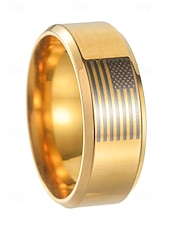  Bague en acier inoxydable pour hommes du 250e anniversaire des États-Unis avec motif du drapeau américain bande patriote en or et en argent style minimaliste classique bijoux de mode pour hommes pour