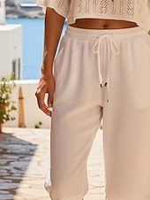 abordables Fondos-Mujer Pantalones Capri Pantalón corto Pantalones cortos de verano Pantalones cortos holgados Vacaciones Casual Boho Longitud de la rodilla Media cintura Plano Bolsillo Cintura elástica Comodidad