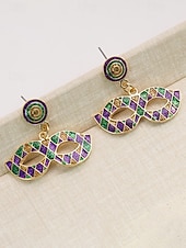 levne Příslušenství-Dámské náušnice s motivem Mardi Gras – materiál slitina, k dispozici v různých designech, ideální pro oslavy a festivaly Mardi Gras