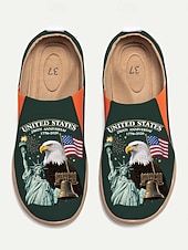  250η Επέτειος Ηνωμένων Πολιτειών Γυναικεία Παπούτσια Slip-On με εκτύπωση ΗΠΑ – Ελαφριά Παπούτσια Περιπάτου Πατριωτικός Αστικός Στυλ για Καθημερινή Χρήση Φεστιβάλ και Ταξίδια