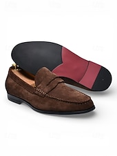 economico Mocassini-mocassini da uomo in vera pelle: eleganti mocassini slip-on in pelle di vacchetta blu per matrimoni ed eventi semi-formali