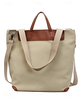 abordables Bolsos de mano y tote-Bolso grande de lona de poliéster para mujer con correa de hombro ajustable, bolso bandolera versátil en varios colores, bolso informal diario para viajes, trabajo y compras.