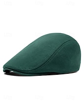 baratos Chapéus Masculinos-Boina masculina casual em poliéster com design simples e elegante, disponível em várias cores, perfeita para o uso diário.