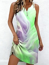 economico Arte &amp; Design Abiti-Per donna Mini Abito Vestito Estivo Abito a Tubino Abito Estivo Abito a spalle scoperte Vacanza Casual Quotidiano Ferie Uscire Vestibilità regolare Ombre Grafico Astratto Senza Maniche Scollo a V