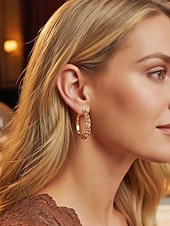 levne Dámská náušnice-Dámské kruhové náušnice s drahokamy a kamínky – více barev, materiál ze slitiny, elegantní design, ideální na dovolenou a párty