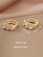 levne Valentýna-Dámské křišťálové náušnice ve tvaru srdce, pozlacená slitina, více barev, ideální na Valentýna, svatby i každodenní nošení