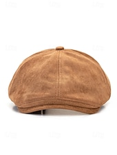 voordelige Herenhoeden-Heren suède platte pet in diverse kleuren, klassieke newsboy-pet, comfortabel en stijlvol, perfect voor casual en semi-formele gelegenheden.