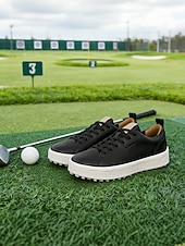 tanie Damskie buty golfowe-Brązowe buty golfowe damskie – klasyczne, sznurowane, codzienne buty golfowe dla kobiet, trwała podeszwa z kolcami do gry w golfa, spacerów, uprawiania sportów na świeżym powietrzu i noszenia na co dzień