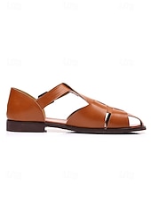 economico sandali-sandali da uomo in similpelle marrone con cinturini, design aperto traspirante, suola leggera e comoda, stile rilassato per matrimoni in spiaggia e occasioni estive