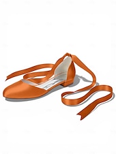 baratos Dama de honra-Sapatilhas femininas multicoloridas de cetim com amarração no tornozelo, elegantes sapatos de bico fino para damas de honra em casamentos ao ar livre no gramado.