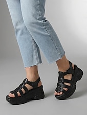 Χαμηλού Κόστους Αθλητικά Σανδάλια-Γυναικεία Causal Καθημερινά Περπάτημα Τεχνητό διαμάντι Πλατφόρμα Σφήνα Ανοικτή μύτη Αθλητικό Καθημερινό Μινιμαλισμός Φο Δέρμα Νάιλον ταινία Μαύρο Λευκό