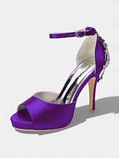 preiswerte Braut-Elegante Brautsandalen aus elfenbeinfarbenem Satin mit Knöchelriemen und Kristallverzierung an der Ferse – perfekt für eine Hochzeit in der Stadt.