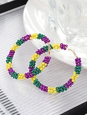 levne Příslušenství-Dámské náušnice s motivem Mardi Gras – materiál slitina, k dispozici v různých designech, ideální pro oslavy a festivaly Mardi Gras