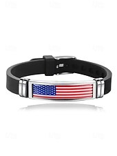  Bracelet ajustable en acier inoxydable et silicone pour hommes du 250e anniversaire des États-Unis Présentant un design de drapeau américain Idéal pour le jour de l'indépendance et les célébrations