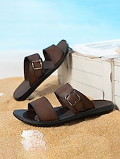 baratos sandálias-Sandálias brancas masculinas – fivelas ajustáveis estilosas, ajuste confortável, perfeitas para casamentos na praia, férias de verão e passeios casuais.